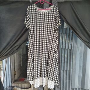 LuLaRoe Black and White A-Line Midi Dress